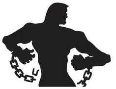 Strongman Breaking Chains, by CSA Images